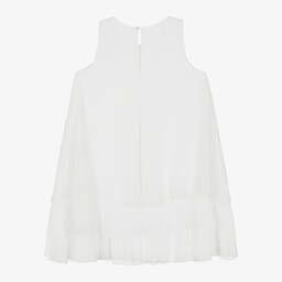 iDO Junior-Girls Ivory Chiffon Flower Dress | Childrensalon Outlet