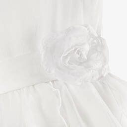 iDO Junior-Girls Ivory Chiffon & Satin Dress | Childrensalon Outlet