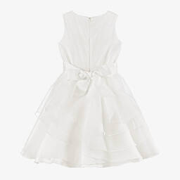 iDO Junior-Girls Ivory Chiffon & Satin Dress | Childrensalon Outlet