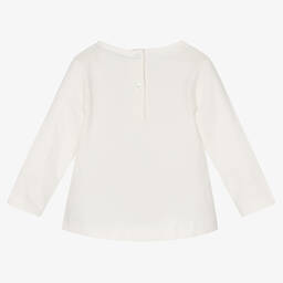 iDO Baby-Girls Ivory Cotton Sequin Top | Childrensalon Outlet