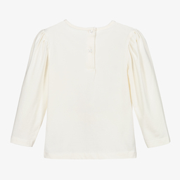 iDO Малыши-Girls Ivory Cotton Top | Childrensalon Outlet