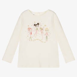 iDO Малыши-Кремовый хлопковый топ для девочек | Childrensalon Outlet