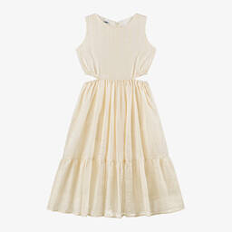 iDO Junior-Girls Ivory Embroidered Floral Dress | Childrensalon Outlet