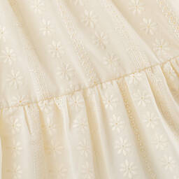 iDO Junior-Girls Ivory Embroidered Floral Dress | Childrensalon Outlet