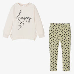 iDO Малыши-Кремовый топ и зеленые брюки для девочек | Childrensalon Outlet