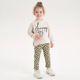 iDO Малыши-Кремовый топ и зеленые брюки для девочек | Childrensalon Outlet