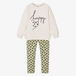 iDO Малыши-Кремовый топ и зеленые брюки для девочек | Childrensalon Outlet