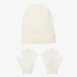 iDO Малыши-Кремовая вязаная шапка и перчатки | Childrensalon Outlet