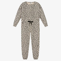 iDO Для младших-Кремовый спортивный костюм с леопардовым принтом для девочек | Childrensalon Outlet