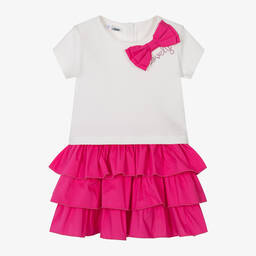 iDO Малыши-Girls Ivory & Pink Cotton Skirt Set | Childrensalon Outlet