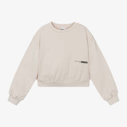 iDO Для младших-Кремовый хлопковый топ с надписью для девочек | Childrensalon Outlet