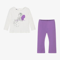 iDO Baby-Girls Ivory Top and Purple Leggings | Childrensalon Outlet