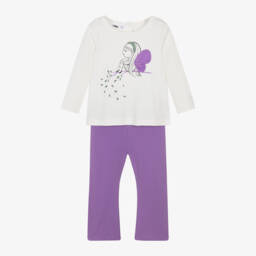 iDO Baby-Girls Ivory Top and Purple Leggings | Childrensalon Outlet