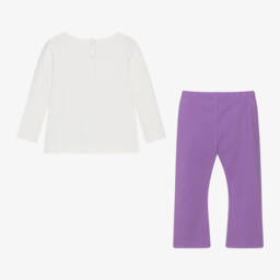 iDO Baby-Girls Ivory Top and Purple Leggings | Childrensalon Outlet