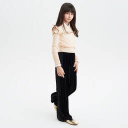 iDO Junior-Girls Ivory Viscose Frill Sweater | Childrensalon Outlet