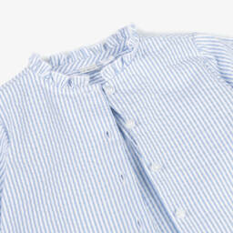 iDO Baby-بلوزة بنات زرقاء فاتحة بكشكش من قماش سييرساكر | Childrensalon Outlet