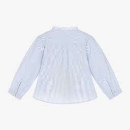 iDO Baby-بلوزة بنات زرقاء فاتحة بكشكش من قماش سييرساكر | Childrensalon Outlet