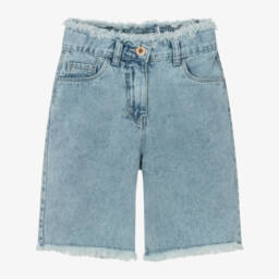 iDO Junior-طقم شورت دنيم فاتح للبنات بحواف ممزقة | Childrensalon Outlet