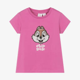 iDO Baby-Girls Magenta Sparkle Tee with Chip & Dale | Childrensalon Outlet