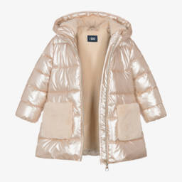 iDO Малыши-Girls Metallic Padded Hooded Coat | Childrensalon Outlet