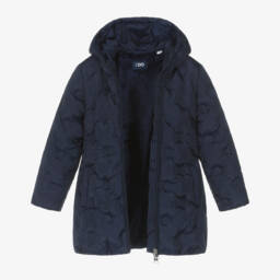 iDO Малыши-Синее пальто с капюшоном для девочек | Childrensalon Outlet