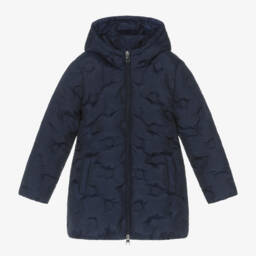 iDO Малыши-Синее пальто с капюшоном для девочек | Childrensalon Outlet
