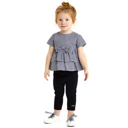 iDO Малыши-Girls Navy Blue Gingham Blouse | Childrensalon Outlet