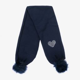 آي دو Baby-سكارف مزيج صوف وقطن محبوك لون كحلي للبنات | Childrensalon Outlet