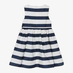 iDO Baby-فستان مزيج قطن مقلم لون كحلي وأبيض | Childrensalon Outlet