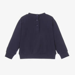 iDO Baby-Girls Navy Diamanté Cotton Top | Childrensalon Outlet