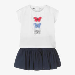 iDO Baby-Girls Navy & White Butterfly Skort Set | Childrensalon Outlet