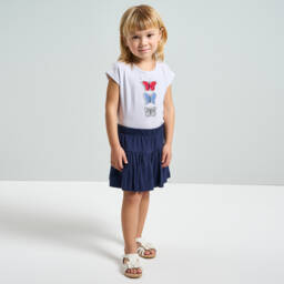 iDO Baby-Girls Navy & White Butterfly Skort Set | Childrensalon Outlet