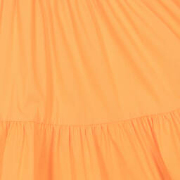 iDO Baby-فستان مزيج بوبلين لون برتقالي فاقع مزين بكشكش | Childrensalon Outlet