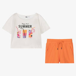 iDO Для младших-Топ и оранжевые шорты из хлопка | Childrensalon Outlet