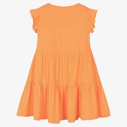 iDO Junior-فستان قطن بطبقات لون برتقالي | Childrensalon Outlet