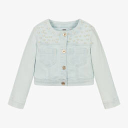 iDO Junior-Girls Pale Blue Denim Jacket | Childrensalon Outlet