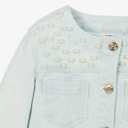 iDO Junior-Girls Pale Blue Denim Jacket | Childrensalon Outlet