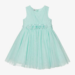 iDO Baby-Girls Pastel Green Tulle Dress | Childrensalon Outlet