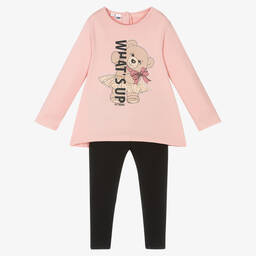 iDO Малыши-Розовый топ и черные легинсы для девочек | Childrensalon Outlet