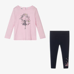 iDO Baby-Girls Pink & Blue Leggings Ensemble | Childrensalon Outlet