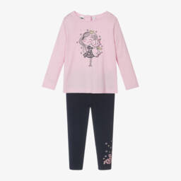 iDO Baby-Girls Pink & Blue Leggings Ensemble | Childrensalon Outlet