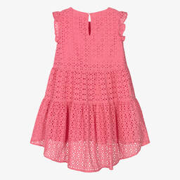 iDO Junior-فستان قطن برودوري لون زهري | Childrensalon Outlet