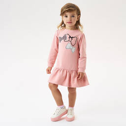 iDO Малыши-Розовое хлопковое платье с бантиками | Childrensalon Outlet