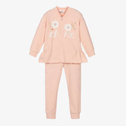 iDO Baby-Girls Pink Cotton Tracksuit | Childrensalon Outlet