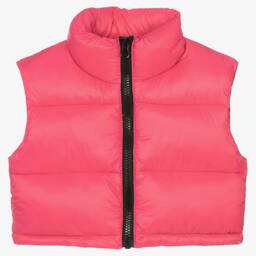 iDO Junior-Girls Pink Cropped Gilet | Childrensalon Outlet