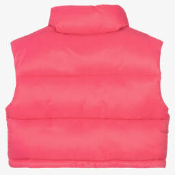 iDO Junior-Girls Pink Cropped Gilet | Childrensalon Outlet