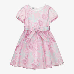 iDO Baby-Girls Pink Floral Organza Dress | Childrensalon Outlet
