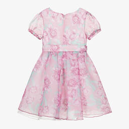 iDO Baby-Girls Pink Floral Organza Dress | Childrensalon Outlet