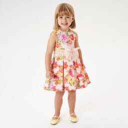 iDO Baby-Girls Pink Floral Print Dress | Childrensalon Outlet