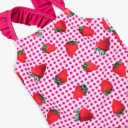 iDO Малыши-Girls Pink Strawberry Check Swimsuit Set | Childrensalon Outlet
